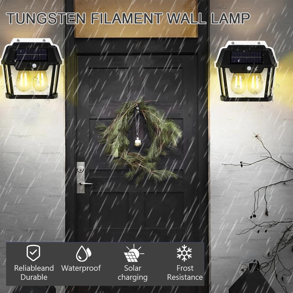Интеллектуальная индукционная вольфрамовая лампа накаливания IP65 водонепроницаемая светодиодная настенная бра индукционный садовый светильник для крыльца патио двора сада