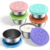 1Pc Salad Dressing Container With Lid 40ml Reusable Stainless Steel Cup Leakproof Silicone Lids For Lunch Box and Picnic