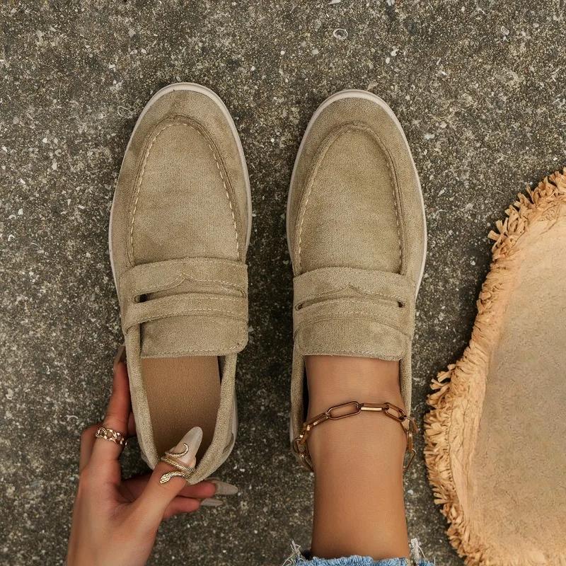 Модная обувь для женщин 2024 Высокое качество Слипоны Женские балетки Модные лоферы Повседневная обувь на плоской подошве