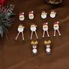 European and American Style Quirky Christmas Earrings - Long-Legged Santa Claus & Reindeer Cartoon Jewelry