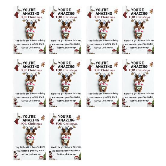 10 Sets Christmas Pocket Hug Gifts Mini Resin Positive Pocket Hug Token with Encouragement Card Appreciation Gifts for Coworker