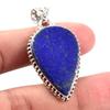Natural Lapis Lazuli Gemstone 925 Solid Sterling Silver Gift Pendant 1.9" g5V23