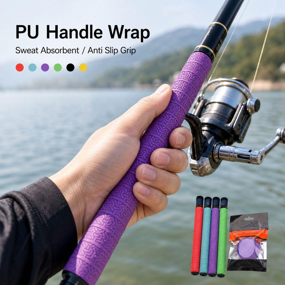 Sweat Absorbent Badminton Handle Wrap Tape PU Fishing Rod Handle Wrap Outdoor Sports