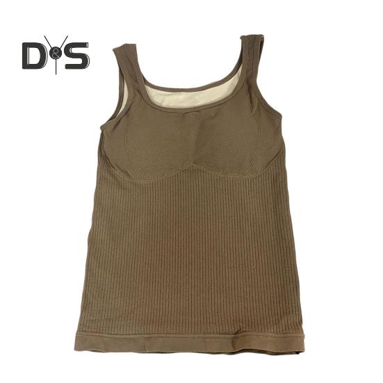 Winter Women Thermal Vest with Chest Pads Seamless Velvet-lined Fast Temperature Lock Heating Slim Fit Elastic Sleeveless Inner Wear Bottoming Tank