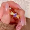 Модные фиолетовые кольца для женщин свадьба Винтажные матовые фиолетовые бриллиант аметист Кольцо дворцовый стиль свадебный подарок