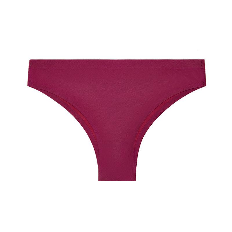 Thong Ice Silk Invisible One-piece Women's Underwear Sexy Solid Color Underpant Low Waist Sports Fitness T Panties
