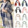 Autumn Winter Knitted Plaid Scarves Cashmere Shawl Wrap Wide Lattices Scarf Blanket Warm Tippet