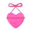 Kids Girls Heart Shaped Messenger Bag Shiny Fish Scale Styling Bag