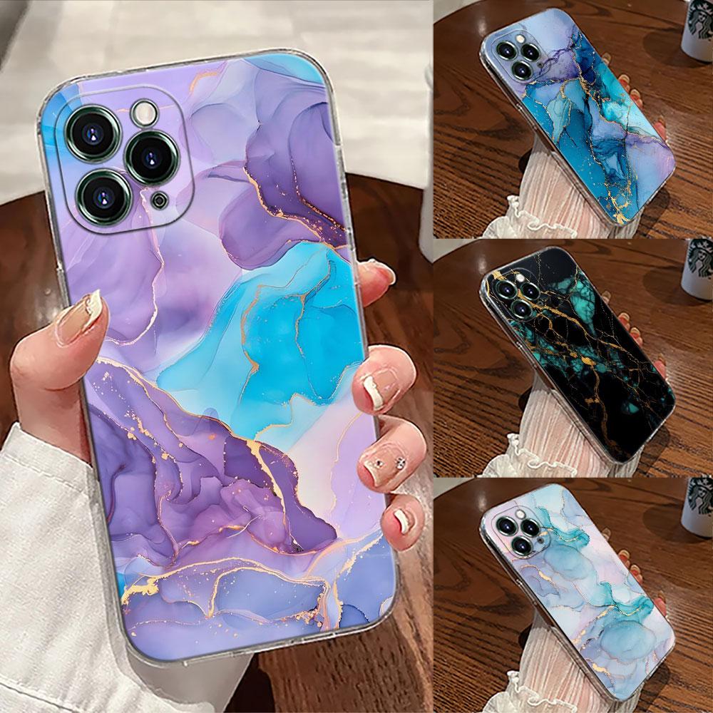 Акварельный абстрактный мраморный чехол для Apple iPhone 17 16 15 14 13 12 11 Pro Max 16 Plus 16E 17Air 17Pro Чехол для телефона Funda