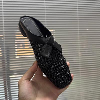 Модные шлепанцы с квадратным носком Женская летняя обувь Роскошные слайды На среднем каблуке с ажурным узором Женские мюли Дизайнерские мюли Мягкий блок Мода