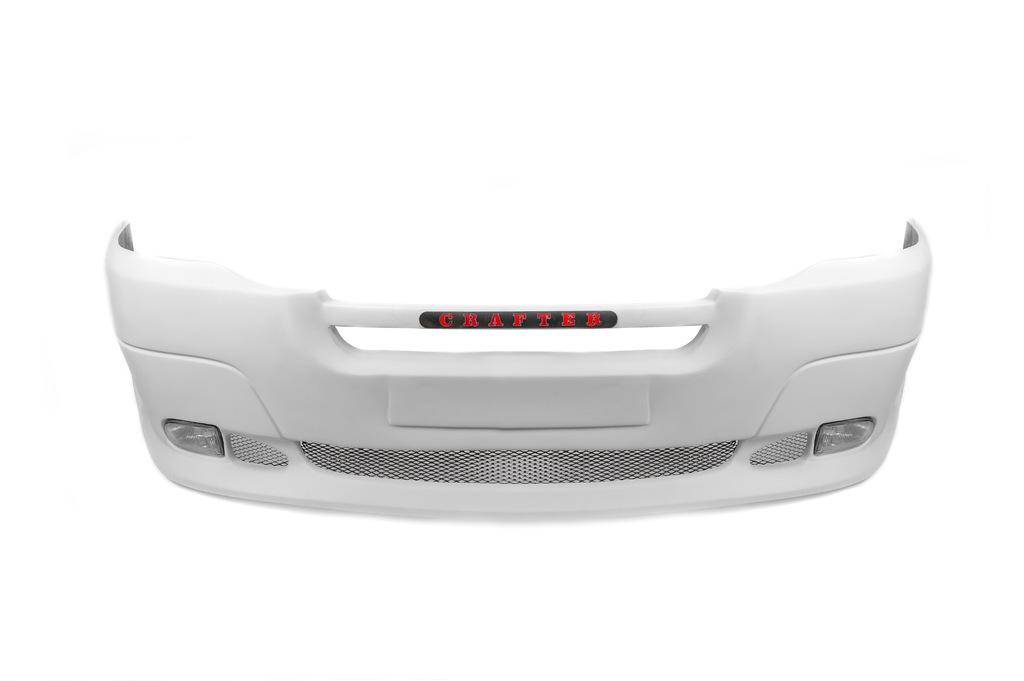 Передний бампер 2 фары (под покраску) для Volkswagen Crafter 2006-2016 гг