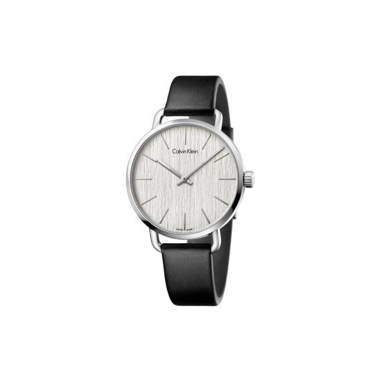 Calvin Klein Кварцевые часы Кожаный ремешок 41 мм Белый циферблат Мужские часы K7B211C6