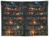Ретро книжная полка Гобелен Винтажный Библиотечный Настенный Гобелен, Старые Книги на Полке Классическая Кабинет Студент Учеба Колледж