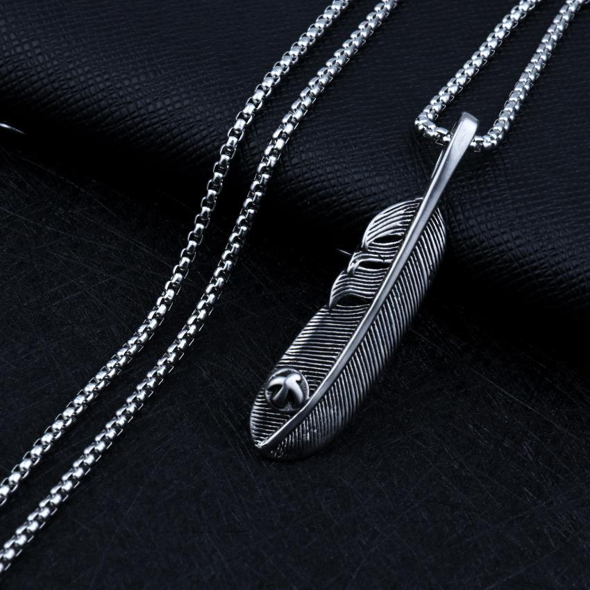 Кулон-перо Горо Такахаси Модное мужское и женское ожерелье с кулоном в виде пера-листа Мужское и женское ожерелье