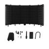 Microphone Isolation Screen Portable 5 Panel Foldable Mic Sound Absorbing Foam Reflector with Desktop Stand for Studio