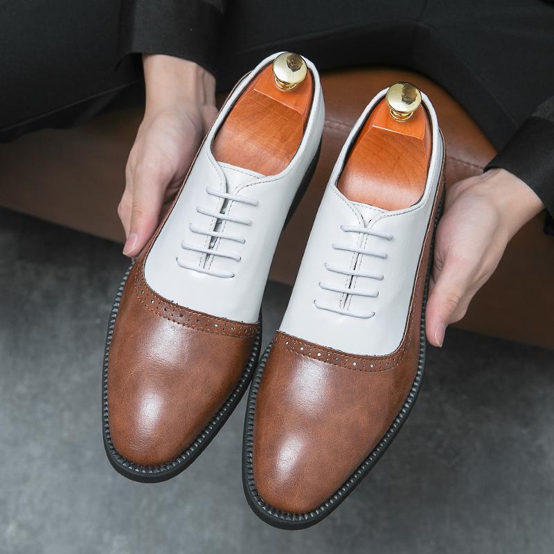 Brand  New Men Breathable Business Casual Leather Work Shoe Classic Oxford Outdoor Driving Anti Slip Gentleman Leather Shoes