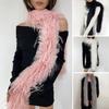 Women Long Scarf Solid Color Thickened Imitation Mink Fur Velvet Decor Scarf