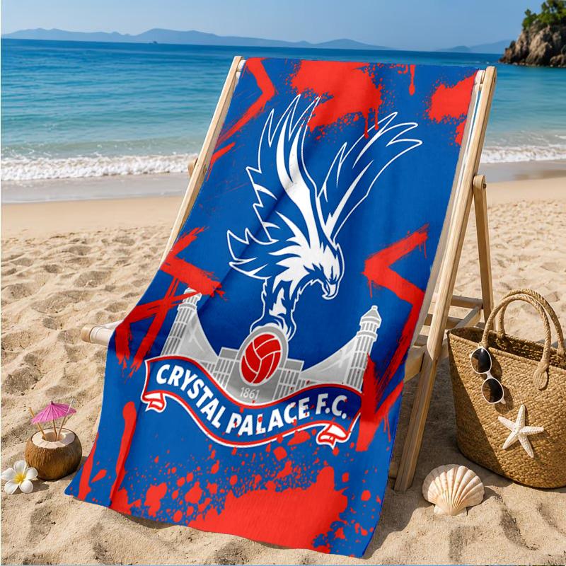Crystal Fc Crest Printed Microfiber Beach Towel, Soft And Absorbent, Quick-Dry, Ideal for Summer Travel, Beach Essential, Swimming Pool