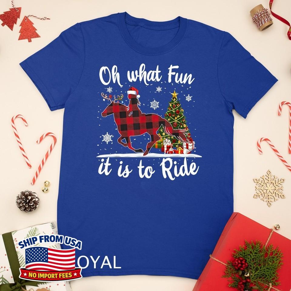 Oh What Fun It Is to Ride Cowgirl Christmas Unisex T-Shirt