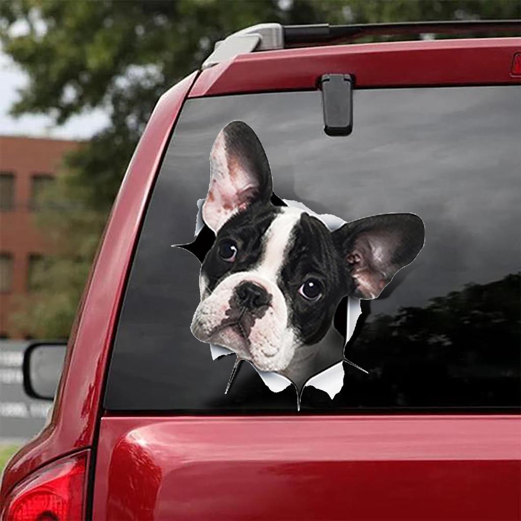 3D наклейка с трещиной для собаки, пластиковая наклейка из ПВХ, наклейка на окно автомобиля, забавные наклейки для ноутбука