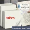 50 Sheets Waterproof Note Paper Transparent Paper Sticker Reusable Bookmark Marker