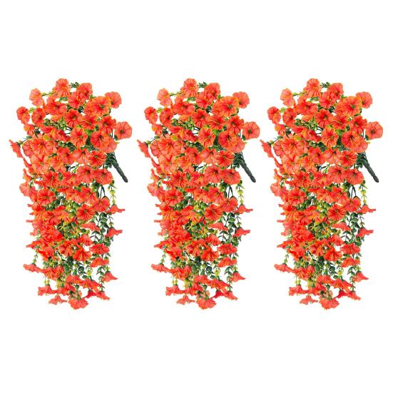 3 шт. подвесной искусственный цветок ипомеи устойчивый к ультрафиолетовому излучению реалистичный искусственный шелковый цветок для свадебной вечеринки в помещении и на открытом воздухе в саду настенный искусственный цветок украшение