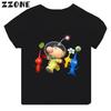 Горячая Распродажа Видеоигра Pikmin 4 Принт Мультяшная Детская Футболка Одежда для Девочек Футболка с Коротким Рукавом Черная для Маленьких Мальчиков Детские Топы,TH5868
