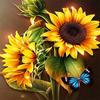 DIY алмазная живопись Подсолнух Бабочка Алмазная вышивка мозаика цветы картина набор для вышивки крестом домашний декор ремесла подарок