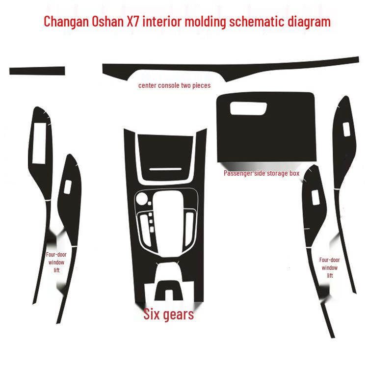 Changan Auchan X7 Interior Carbon Fiber Gear Shift Decoration Stickers