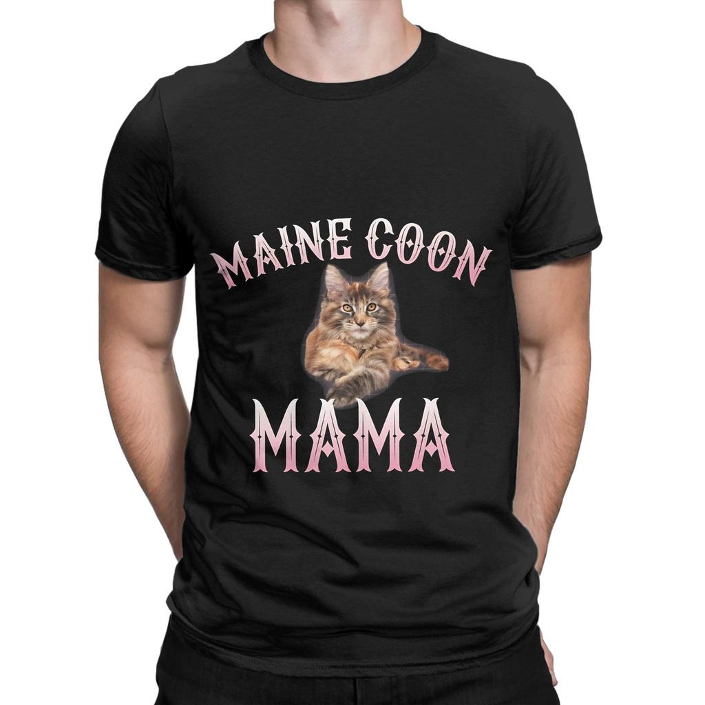Maine Coon Mama Funny 100% Cotton T-Shirt maine coon Tops Tees For Men