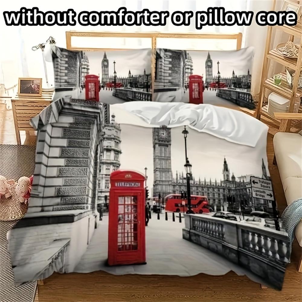 Комплект постельного белья с принтом 3D The Streets Of London, мягкий, удобный, дышащий, для декора спальни и гостевой комнаты
