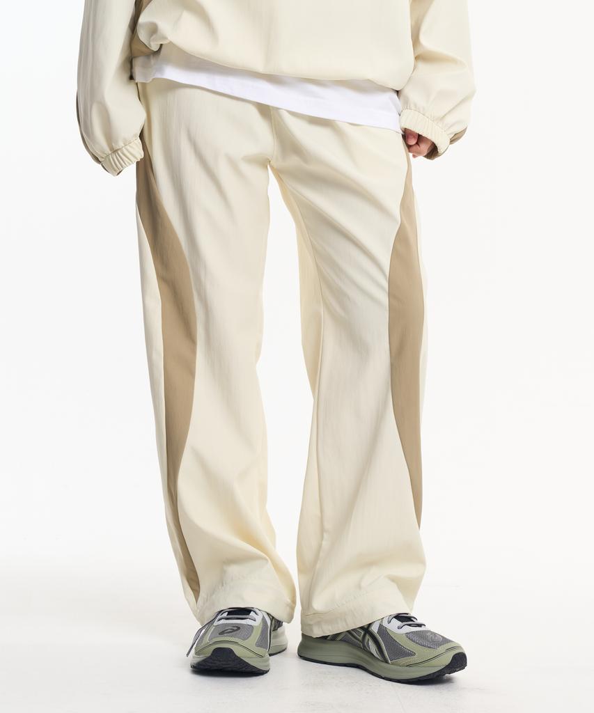MOO Nylon Side Curve Track Pants - Cream