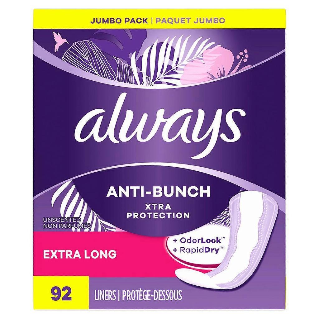 Always Anti-bunch Xtra Protection Liners, Extra Long - 92ct