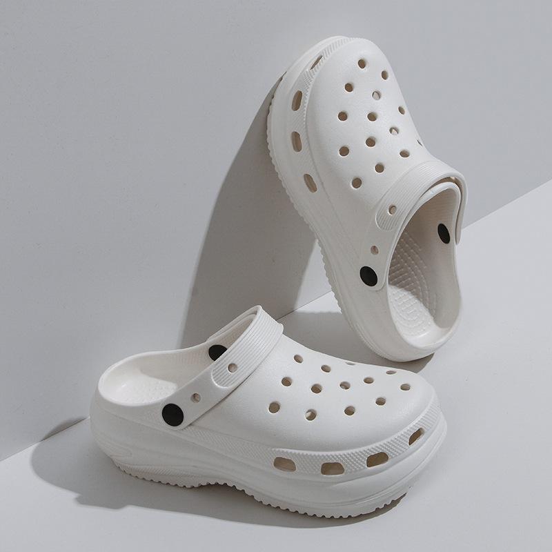 Женские сандалии на толстой подошве с отверстиями, новинка лета, увеличивающие рост, пляжные, для моря, сумка-голова, полушлепанцы женские