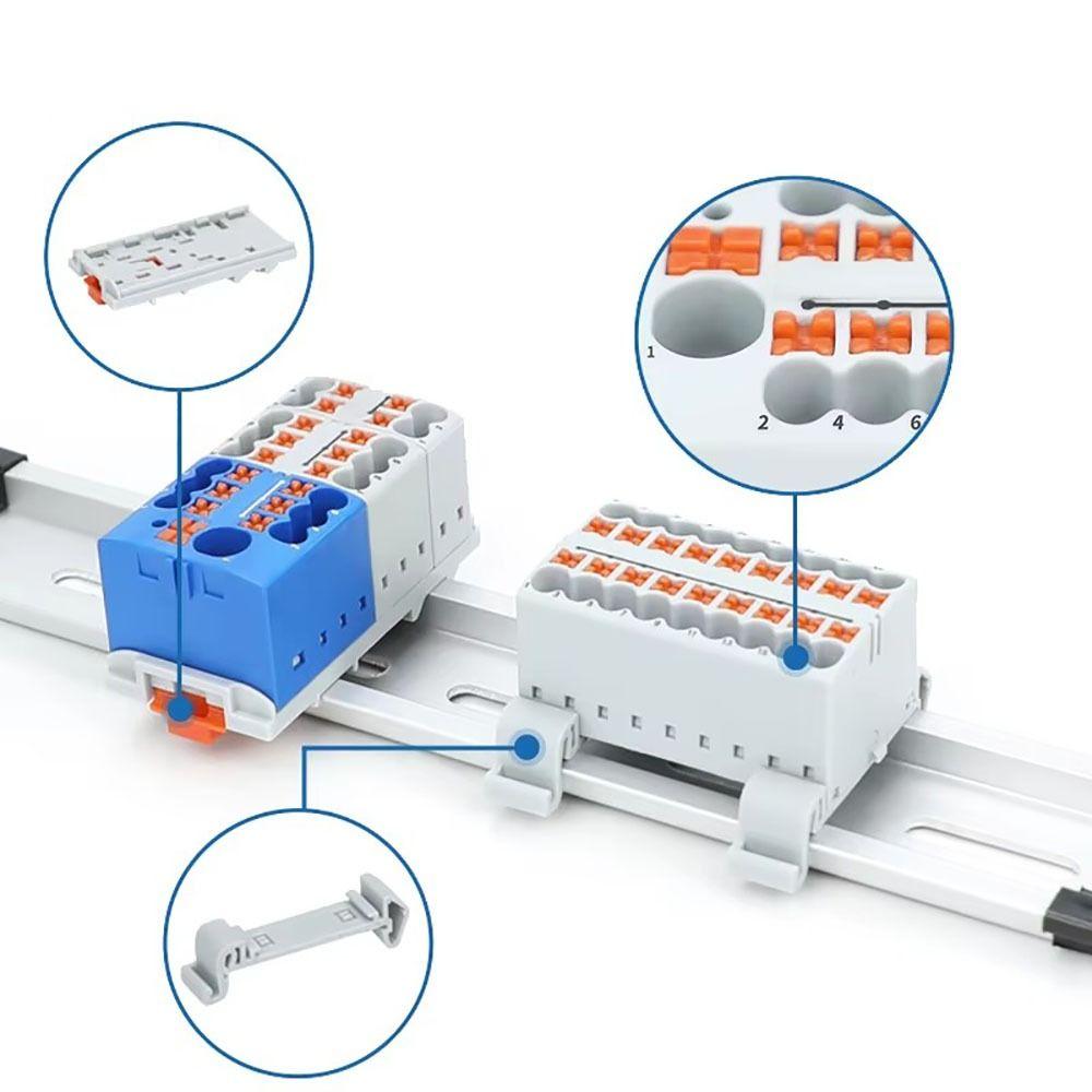 Один вход, несколько выходов, проводные электрические соединители PTFIX 2,5 мм, распределительный блок, монтаж на DIN-рейку