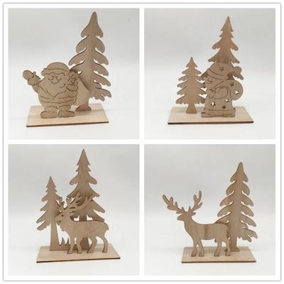 3D деревянная рождественская елка-пазл, деревянные поделки DIY, украшение стола для рождественской вечеринки, рождественские украшения для дома