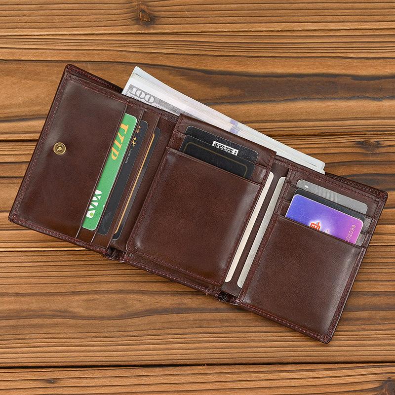 Кожаный короткий кошелек RFID со скидкой 20% Кожаный кошелек на молнии Кошелек для мелочи Мужской кожаный кошелек