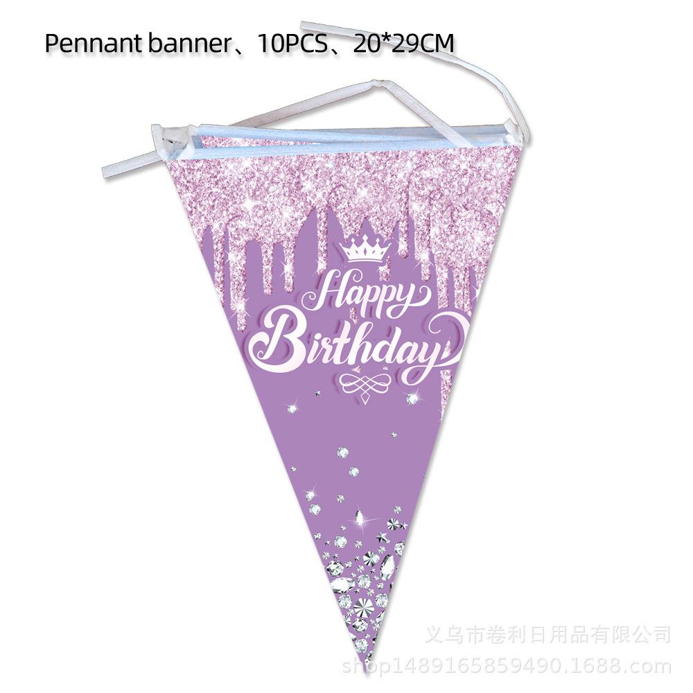 Принадлежности для дня рождения в бриллиантовой тематике Украшения для дня рождения Фиолетовый Розовый Голубой Тиффани Украшенные шары Бумажные тарелки Столовые приборы