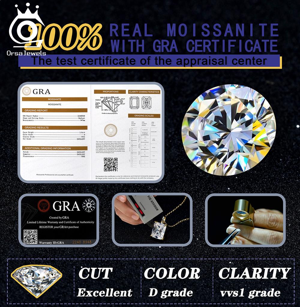 ORSA JEWELS Классические обручальные кольца для женщин с муассанитом цвета D VVS, обручальное кольцо из серебра 925 пробы, инкрустированное, свадебное украшение SMOR01