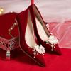 Одежда для свадебного показа, свадебная обувь, свадебное платье 2024 года, новые китайские туфли на высоком каблуке, беременные женщины носят тосты, не уставшие от тонких каблуков
