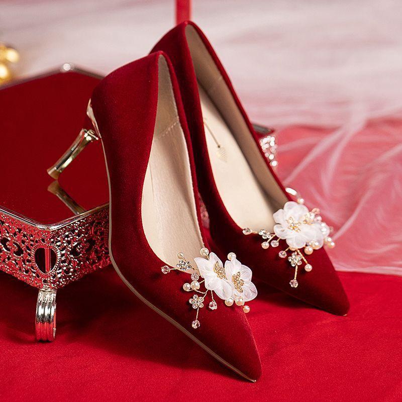 Одежда для свадебного показа, свадебная обувь, свадебное платье 2024 года, новые китайские туфли на высоком каблуке, беременные женщины носят тосты, не уставшие от тонких каблуков