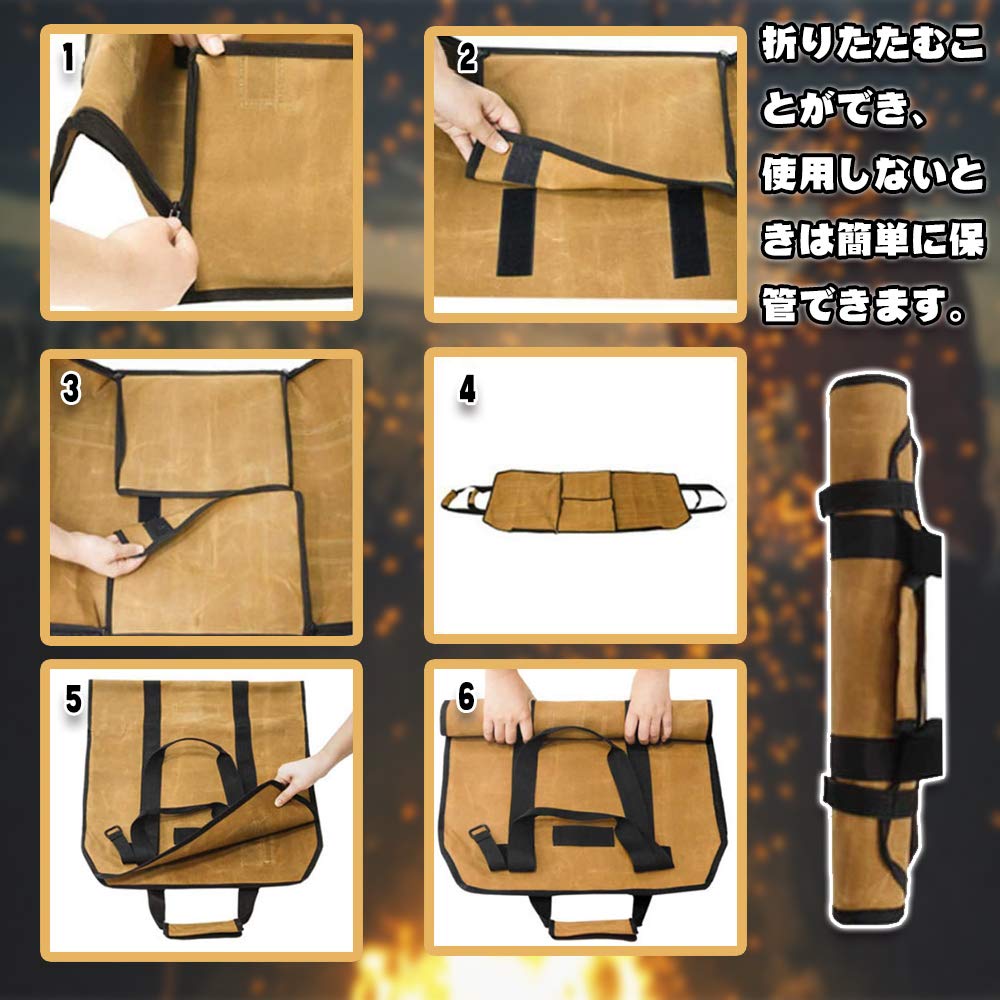 CARBABY Firewood Bag, 2-Way Use, Log Carry, Firewood Case, For