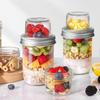 Dual-Layer Overnight Oats Containers Dry Wet Separation Mason Jars  Jam Salad Honey