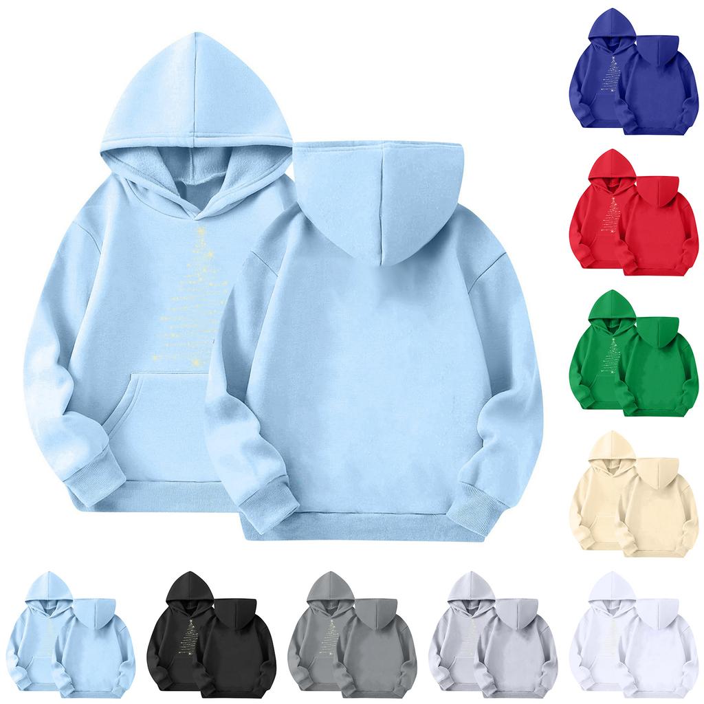 Children's Hoodies Loose Solid Color Hooded Sports Shirt Fashionable Sports Shirt