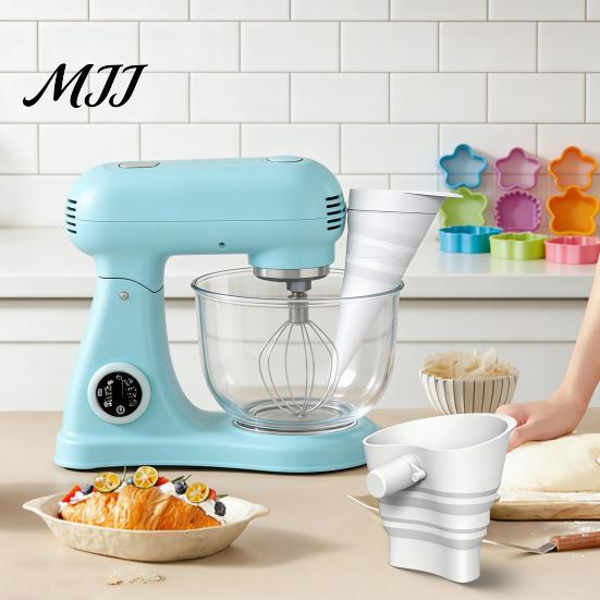 Воронка для муки с крышкой для миксера Kitchen Aid, Силиконовая складная защитная насадка 3-в-1 для кухни, без беспорядка, пищевой пластик, 4.5
