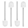 4Pcs Stainless Steel Handle Toilet Brush Bathroom Toilet Cleaning Replacement Brush Toilet Bowl Cleaner Tool Enduring