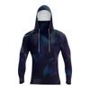 Men's Summer Gradient Color Geometry Quick-drying Long-sleeved T-shirt Sun Clothing Fishing Fitness Sports Hooded Long-sleeved Top