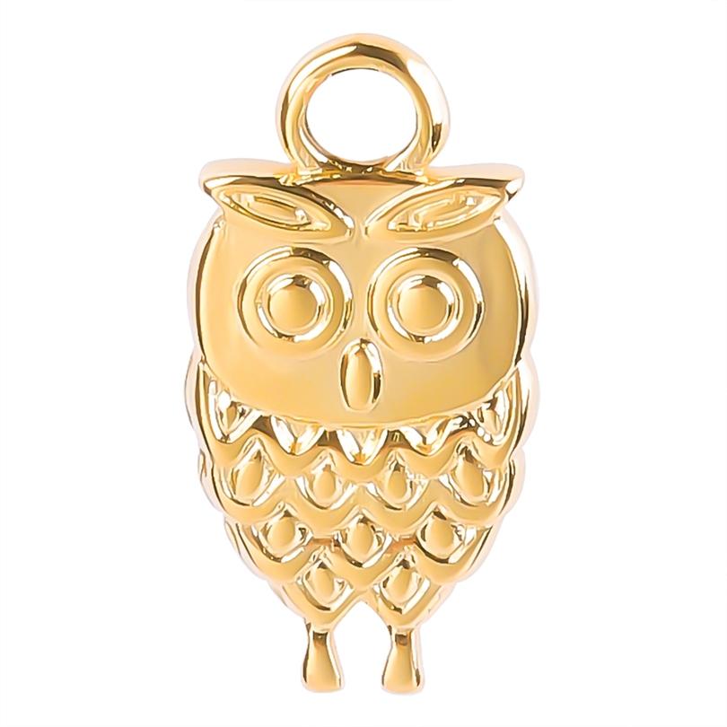 Kawaii Owl Pendant Rainbow/Gold/Silver Color Animal Charm Titanium Steel Charm For Jewelry Making Supplies DIY Necklace Material
