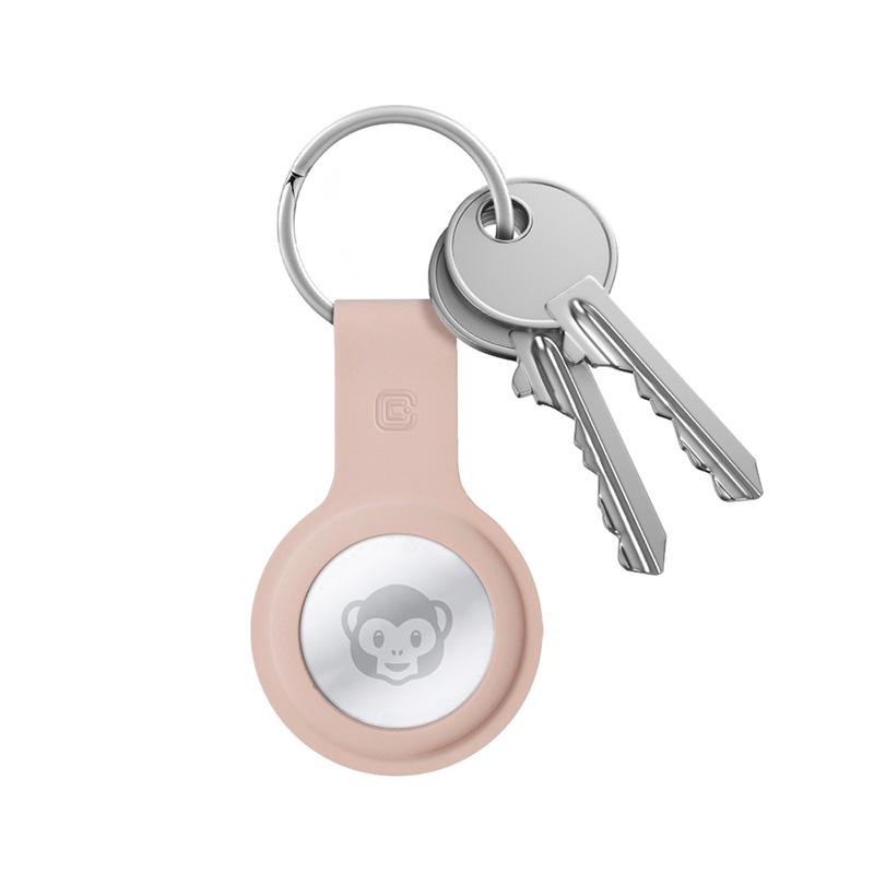 Crong Silicone Case With Key Ring - Etui Ochronne Brelok Do Apple Airtag (Piaskowy Róż)