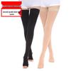 High Elasticity Leg-Shaping Compression Thigh-High Socks with Anti-Slip Silicone, Pressure Level 2 for Health and Sports